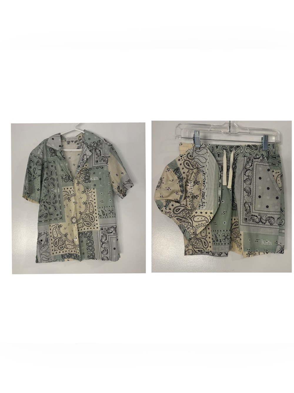 Kith Kids Sage & Cream Bandana Print Set
